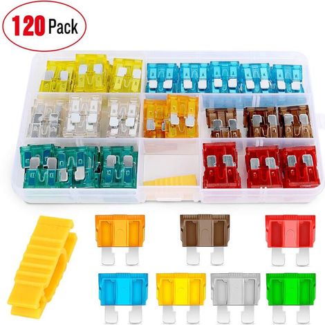 120 pcs mini FUSE assortiment fusibles à lame automobile voiture pour voitures/camping-cars/camions/motos (1/4)