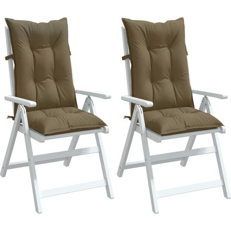 Cojines para silla respaldo alto 2 uds tela gris taupe melange