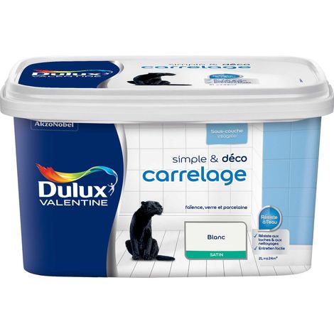 Peinture De Rénovation Simple & Deco Carrelage Satin Blanc 2 L - Dulux Valentine