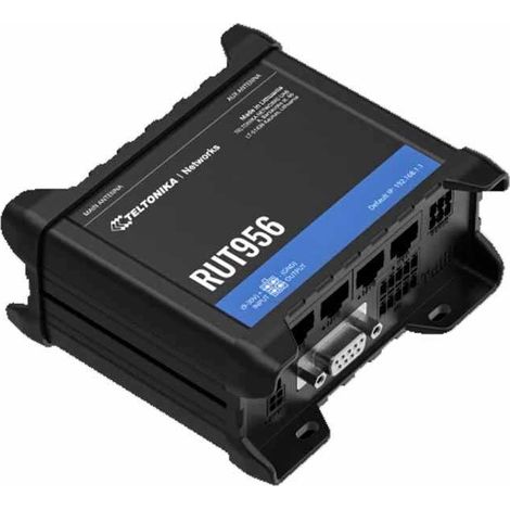 Router WiFi/4G CAT4 Teltonika Networks RUT956, versión estándar, fuente de alimentación para Reino Unido, RUT956200100