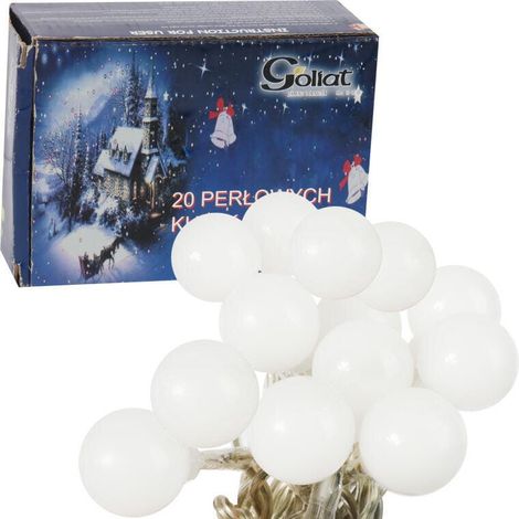 Luci natalizie a sfera Pearl Ball 20 LED - Colore bianco caldo - Alta qualità Alimentazione di rete - goliath (1/4)