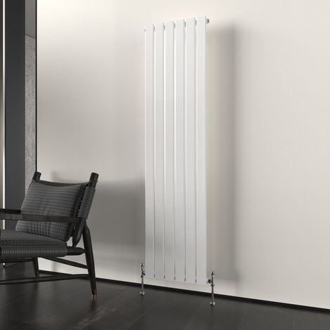 T&K Vertical White Single Radiator Flat Panel Designer 1600x408mm Modern Central Heating Rads