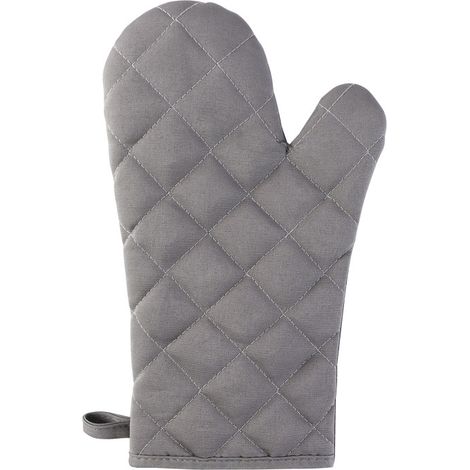 Presine resistenti al calore per chef, 1 paio di guanti da forno grigi in cotone e silicone - guanti da cucina - guanti da forno (1/5)