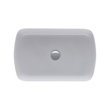 DURAVIT 2384600079 Qatego Plan de toilette 600 blanc brillant ovale avec trou de robinet (1/3)