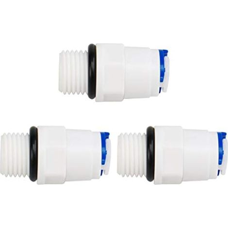 Raccord rapide pour purificateur d'eau, joint push-fit tuyau, pour système d'osmose inverse RO droit, mâle BSP 1/4" - tube OD 1/4" (1/5)