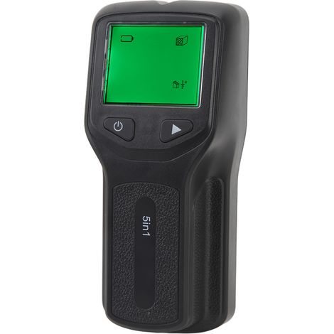 5-in-1 Wandständerdetektor mit LCD-Bildschirm zur Erkennung von Metallständern, Balken, Kanten und Mittelträgern (schwarz).
