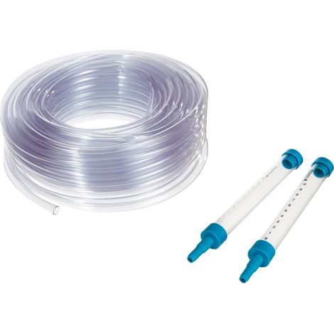 Niveau à bulle flexible 25 m avec 2 tubes de mesure Entonnoir incassable avec échelle en millimètres facilite le nivellement parfait des points éloignés les uns des autres (1/4)