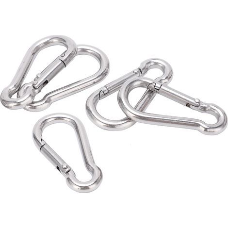Set di 5 moschettoni a molla in acciaio inossidabile da 40 mm per amache e guinzagli per cani (1/5)