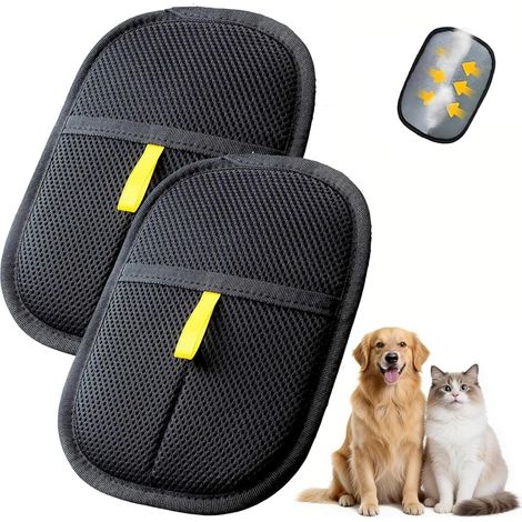 2 Pieces Anti-Animal Hair Glove, Cat Hair Glove, Reusable Electrostatic Pet Hair Glove for Washing Detangling and Grooming, Pet Hair Brush for Sofa Furniture Carpet Car Seat (1/5)
