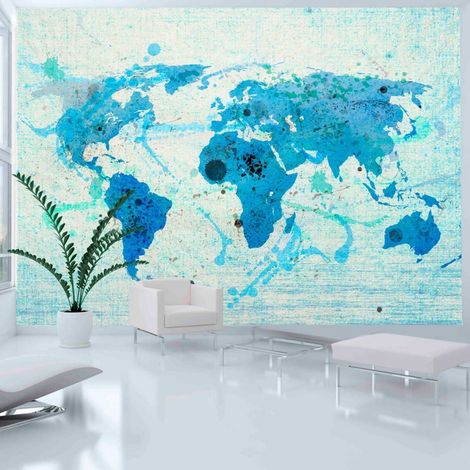 Papier peint croisière et navigation sur la carte du monde - 300 x 230 cm