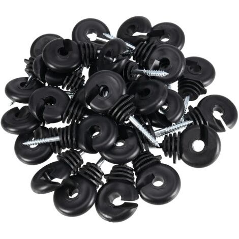 Lot de 100 isolateurs de clôture électrique noirs de 8,4 cm pour clôture électrique (1/5)