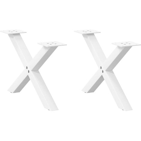 Couchtischbeine X-Form 2 Stk. Weiß 60x(30-31) cm Stahl