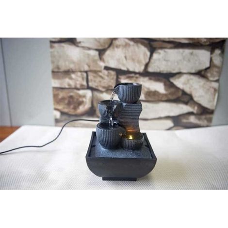 Fontaine d'Intérieur - - Relaxante - Éclairage LED Coloré - Pompe Silencieuse - H 18cm (1/3)