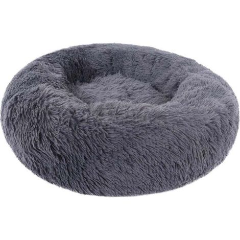 Soothing Cat Basket Bed Pet Basket for Cats and Small Dogs Cat Bed Cushion Donut Dog Bed Suitable 40cm (Pack of 1) Dark Grey
