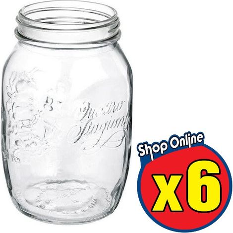 6 PZ BARATTOLO 1000 CC BORMIOLI VASO PER CONSERVE TAPPO COMPATIBILE 86 MM