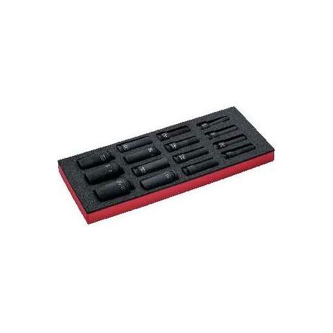 Bahco Fit&Go 1/3 Schaumstoffeinlage 1/2 Satz Kraft-Steckschlüssel-Einsätze, lang - 15-tlg. (1/5)