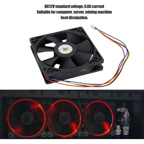 Ventilador industrial SHLF1212PHE-15 DC12V 0.8A 12cm 4 pines 3000 RPM 110 CFM para servidor