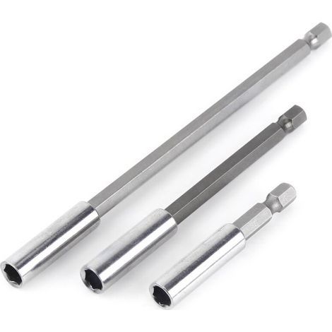 3-Piece Bit Holder for Electric Drill Screwdriver Extension Bar Magnetic Bit Holder 1/4" Shank Tool for Electric and Pneumatic Screwdrivers (1/5)