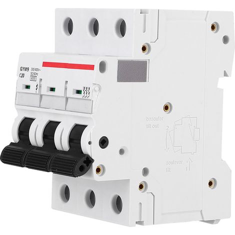 Disjoncteur miniature GYM9-C65, tripolaire, 400 V CA, disjoncteur haute qualité