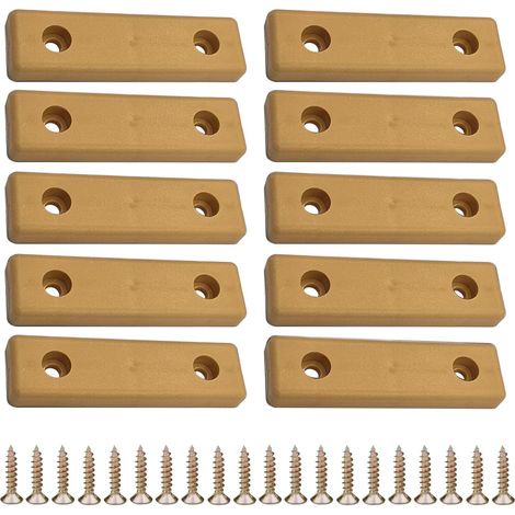 10x Patin mini 50x14mm à visser en plastique Glisseur Cale Entretoise Murale Sol Pied Meuble Table Chaise Parquet Protection, marron clair