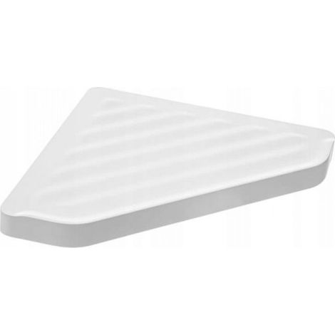Étagère d'angle de salle de bain Apo - Blanc - 39 x 201 x 201 mm - Surface plane - Matériau ABS