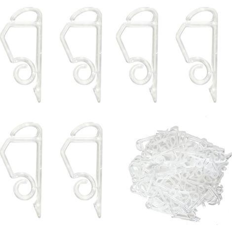 100 Pièces Gouttière Crochets Crochet De Lumière, Supports Pour Guirlande Lumineuse, Intérieur Et Extérieur, Pour Noël, Anniversaire, Mariage, Célébration, Décoration Quotidienne (1/5)