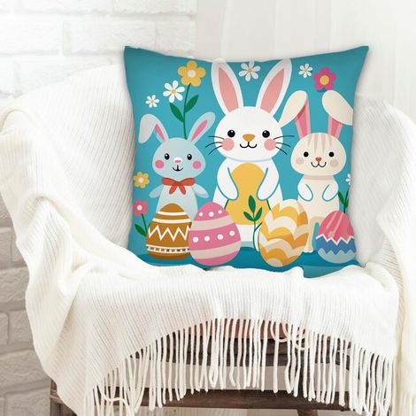 Housse de coussin carréerésistant aux tachespour anniversaire, la Saint-Valentin, Noël (1/5)