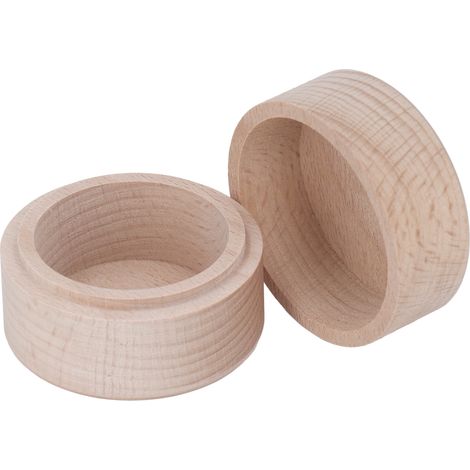 Boîte à bijoux ronde en hêtre massif, style vintage, rangement pour colliers et bracelets, coffret multifonctionnel (1/5)
