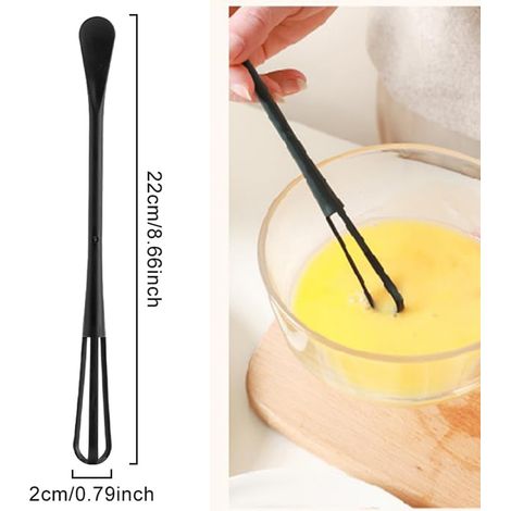 mini fouets - Petit fouet et cuillère 2 en 1 pour la cuisine - Mini cuillère à sucre multifonctionnelle - Petit fouet de cuisine pour mélanger, battre, cuire au four, mélanger et préparer des sauces. (1/5)