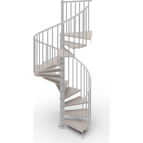 Escalier colimaçon gain de place 15 marches - Hauteur à franchir de 3.08m à 3.60m - Ø 1.60m - Structure grise et marche béton - PHOLA180/SGMCOL-15