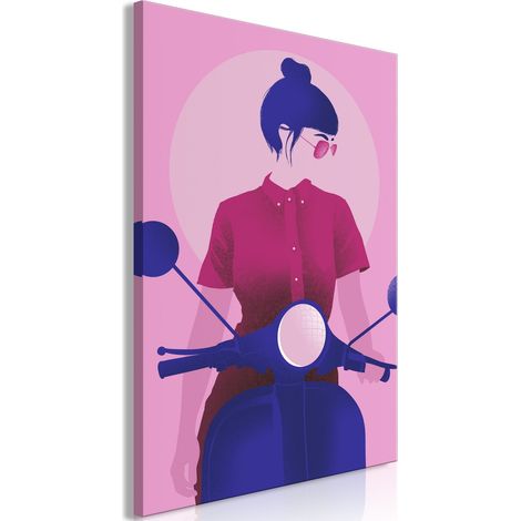 Tableau Fille sur Scooter (1 Partie) Vertical - (1/4)