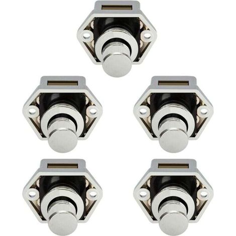 5-teiliges Set Mini-Druckknöpfe für Schubladen, Schranktüren, Wohnwagen, Wohnmobile, Boote, Chromknöpfe (1/4)