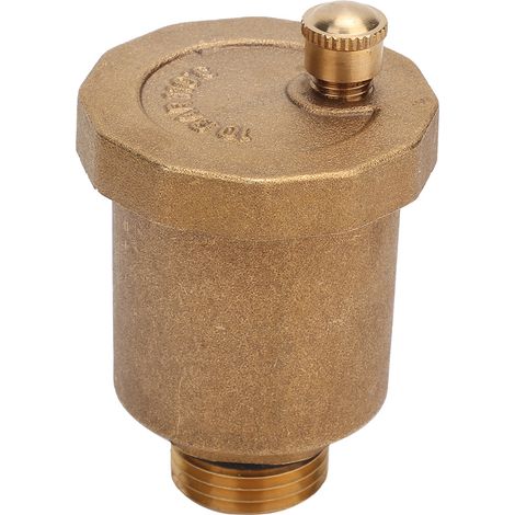 Purgeur d'air automatique en laiton, valve d'échappement G1/2 mâle, purgeur manuel pour radiateur, évacuation d'air, filetage BSP 1/2 pouce, robinet purgeur d'air pour chauffage, montage mural. (1/5)