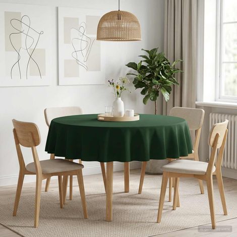 vidaXL Tissu de Table Rond Vert foncé Ø 160 cm (1/5)
