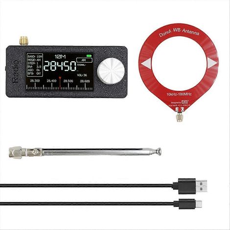 Récepteur radio miniature SI4732 + antenne double type 10 kHz-180 MHz, radio portable HF/SW/MW/VHF, mini radio AM/FM (1/5)