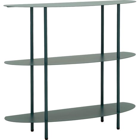Consolle Gamitimi, 3 Ripiani, Colore Ripiano Verde, Sfumatura Colore Struttura Ottanio, 6x31x93h cm Verde Ottanio