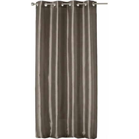 Rideau a oeillets schantung 140 x 240 cm Shana noisette (1/5)