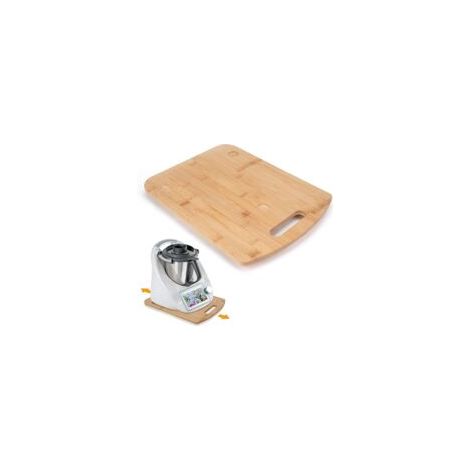 Planche compatible avec Thermomix TM6/TM5, glissière coulissante en bois pour Thermomix avec roulettes, support de plateau en bambou avec poignée pour Thermomix, déplacement rapide et sûr (1/4)