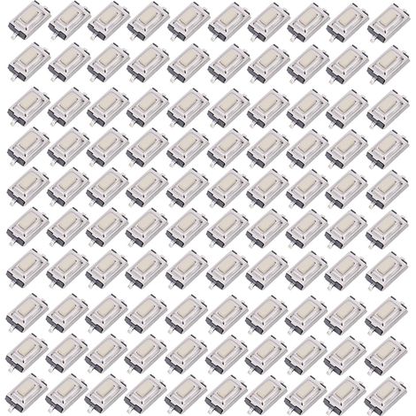 100 interruptores de botón táctiles SMD de alta sensibilidad y respuesta rápida, 3 x 6 x 2,5 mm (1/5)