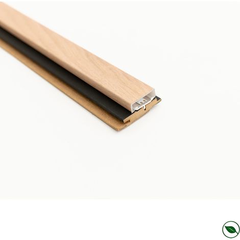 Profil tasseaux PVC LED décor Chêne clair sur fond Noir mat 2770 x 54 x 20 mm PEFC 70%