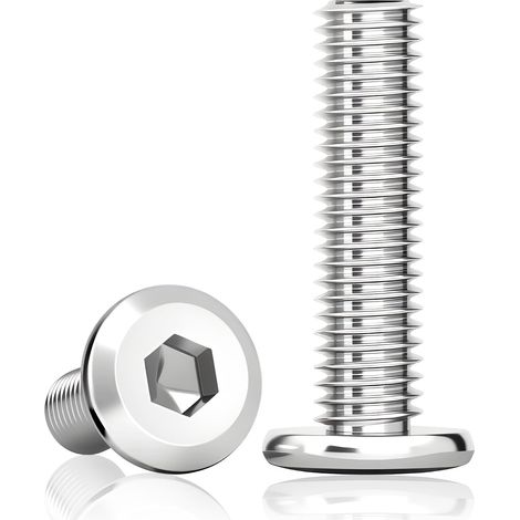 Lot de 50 vis à tête plate M5x35 mm, inox six pans creux (1/5)
