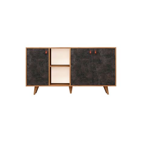 Mueble de Roble oscuro con 100% Tablero aglomerado rechapado en melamina.