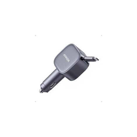 Chargeur allume-cigare ANKER Nano 75 W avec câble USB-C rétractable 70 cm, gris (1/5)