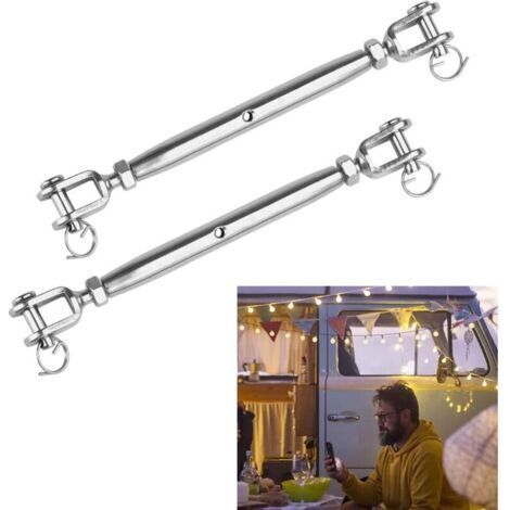 2 Pièces Tendeur de Câble en Acier Inoxydable Tendeur de Fil Ridoir M6 Ridoirs 160mm-230mm Tendeurs (1/4)