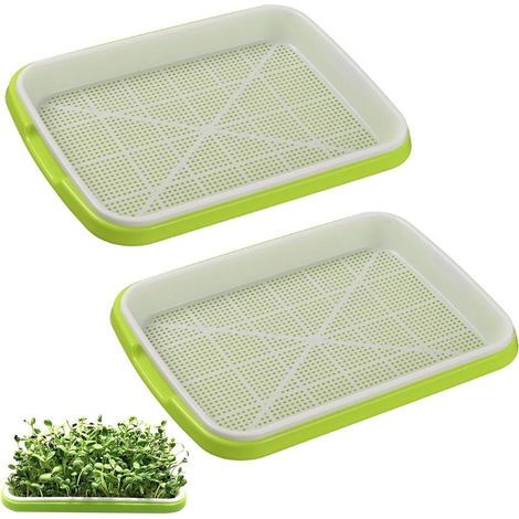 2 Pcs Plateau de Germination,Germoir avec Couvercle,Plateaux De Culture De Semences Plateau De Germination De Graines pour Jardin Maison Balcon (1/5)