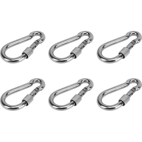 6 Crochets à Ressort en Acier Inoxydable 8MM - Idéal pour Sac à Dos, Camping et Randonnée (1/5)