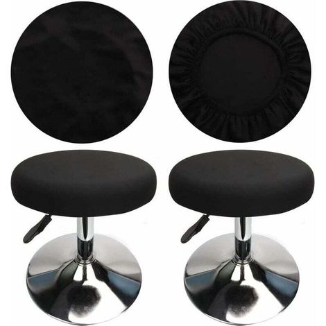 Housse Tabouret Rond Extensible Tissu de Luxe Diamètre 30-40cm Infroissable Lavable Anti-Poussière - (1/4)