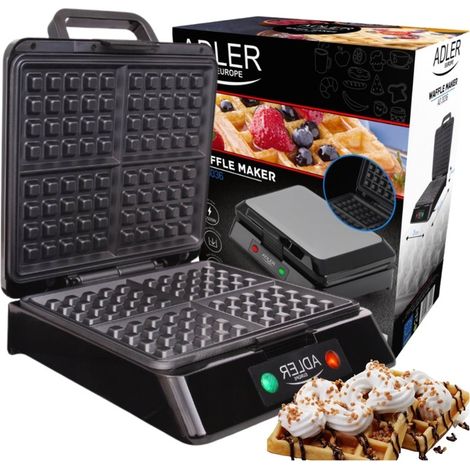 XXL-WAFFELSTEUER, GROSS FÜR 4 WAFFELN, 1500 W LEISTUNGSSTARK