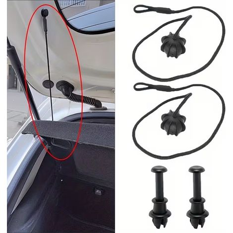 Lot de 2 sangles universelles en caoutchouc synthétique pour hayon, coffre et trappe, avec corde sangles de fixation pour galerie de toit clips de fixation pour couvercle de tonneau à vin (1/5)