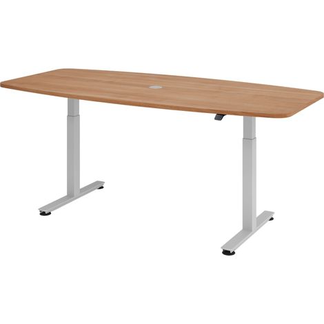 bümö Konferenztisch elektrisch XMST22 Nussbaum Silber (1/5)